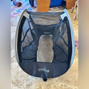 BNWOT Brica Black and Gray Car Seat Canopy with Sunshade